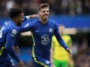 Chelsea's Mason Mount, right, celebrates with Chelsea's Reece James after scoring his side's opening goal during the English Premier League soccer match between Chelsea and Norwich City at Stamford Bridge Stadium in London, Saturday, Oct. 23, 2021. (AP Photo/Ian Walton)