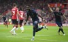 Burnley's Maxwel Cornet celebrates scoring during the English Premier League soccer match between Southampton and Burnley at St. Mary's Stadium, Southampton, England, Saturday Oct. 23, 2021. (Adam Davy/PA via AP)