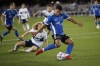 San Jose Earthquakes forward Andres Rios shoots against the Vancouver Whitecaps during the first half of an MLS soccer match in San Jose, Calif., Saturday, Oct. 23, 2021. (AP Photo/Josie Lepe)