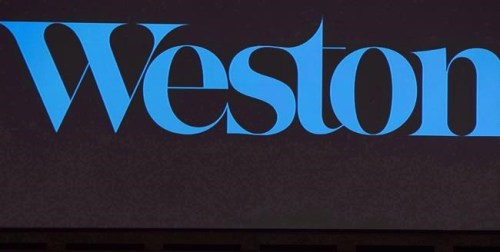 A George Weston Ltd. image is shown at the company's annual general meeting in Toronto on Tuesday, May 10, 2016. THE CANADIAN PRESS/Nathan Denette