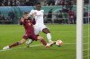 Moenchengladbach's Breel Embolo, right, is challenged by Bayern's Josip Stanisic during the German Soccer Cup match between Borussia Moenchengladbach and Bayern Munich at the Borussia Park in Moenchengladbach, Germany, Wednesday, Oct. 27, 2021. (AP Photo/Martin Meissner)