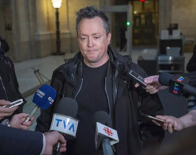 Comedian Mike Ward speaks to the media at the Quebec Appeal Court on Wednesday, January 16, 2019, in Montreal. THE CANADIAN PRESS/Ryan Remiorz