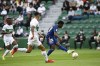 Real Madrid's Vinicius Junior, right, scores the opening goal during a Spanish La Liga soccer match between Elche and Real Madrid at the Martinez Valero stadium in Elche, Spain, Saturday, Oct. 30, 2021. (AP Photo/Jose Breton)