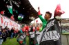 FILE - Portland Thorns goalie Karina LeBlanc, right, celebrates with teammates and fans after their 2-0 win over the Seattle Reign in a National Women's Soccer League match in Portland, Ore., April 21, 2013. The Portland Thorns have named former goalkeeper Karina LeBlanc as the team’s new general manager. LeBlanc is currently the head of women’s soccer for the confederation for North and Central America and Caribbean soccer. She plans to step down from that post to focus on the Thorns. “I know women’s football will continue to be a major priority at Concacaf. I am proud of how we were able to move the game forward. I loved the work I did there, but I missed being around the game, players and the energy of Portland,” LeBlanc said in a statement Monday, Nov. 1, 2021.(AP Photo/Don Ryan, File)