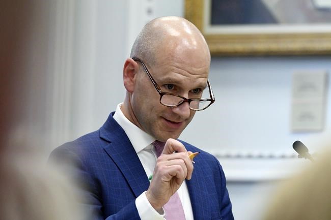 Defense attorney Corey Chirafisi questions potential jurors during jury selection in the trial of Kyle Rittenhouse, in Kenosha, Wis., Monday, Nov. 1, 2021. Rittenhouse, an aspiring police officer, shot two people to death and wounded a third during a night of anti-racism protests in Kenosha last year. (Mark Hertzberg/Pool Photo via AP)