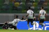 Sporting's Paulinho, left, celebrates after scoring his side's third goal during the Champions League Group C soccer match between Sporting CP and Besiktas at the Alvalade stadium in Lisbon, Portugal, Wednesday, Nov. 3, 2021. (AP Photo/Armando Franca)