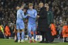 Manchester City's Cole Palmer, center, replaces Phil Foden as Manchester City's head coach Pep Guardiola watches during the Champions League Group A soccer match between Manchester City and Club Brugge at the Etihad stadium, in Manchester, England, Wednesday Nov. 3, 2021. (AP Photo/Rui Vieira)