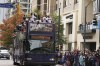 Atlanta Braves players celebrate the team's victory during a victory parade, Friday, Nov. 5, 2021, in Atlanta. The Braves beat the Houston Astros 7-0 in Game 6 on Tuesday to win their first World Series baseball title in 26 years. (AP Photo/Brynn Anderson)