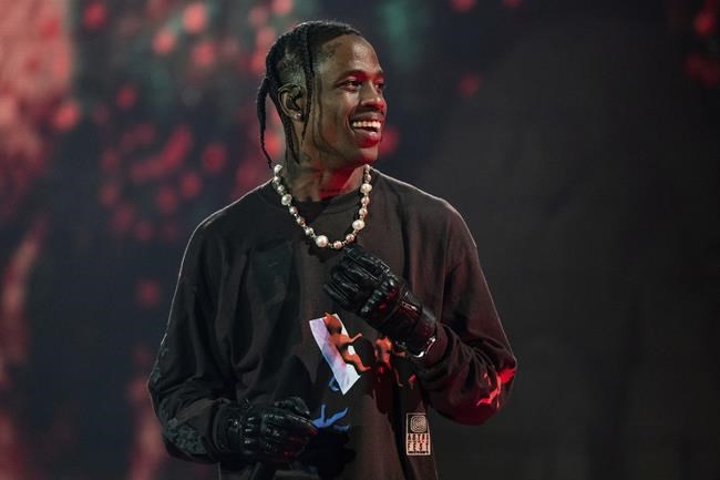 Travis Scott performs at Day 1 of the Astroworld Music Festival at NRG Park on Friday, Nov. 5, 2021, in Houston. (Photo by Amy Harris/Invision/AP)