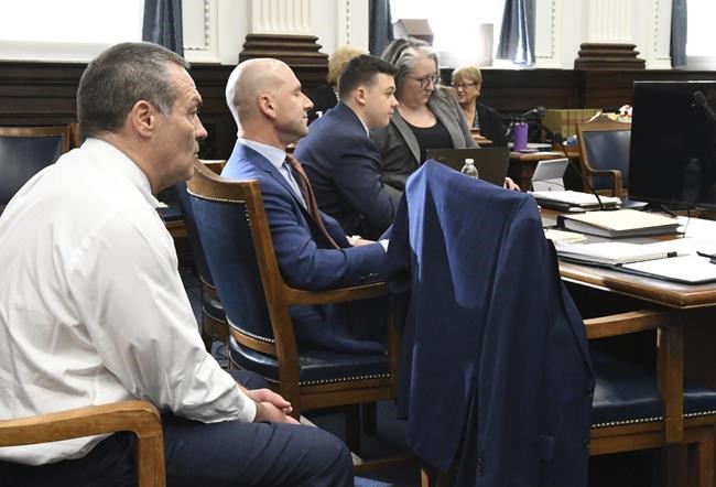 November 10, 2021, Kenosha, Wisconsin, USA: KYLE RITTENHOUSE Kyle Rittenhouse sits with his attorney's before he testifies at his trial at the Kenosha County Courthouse in Kenosha, Wis., on Wednesday, Nov. 10, 2021. Rittenhouse is accused of killing two people and wounding a third during a protest over police brutality in Kenosha, last year. (Mark Hertzberg /Pool Photo via AP)