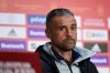 Spain head coach Luis Enrique attends a press conference at the Olympic stadium in Athens, Greece, Wednesday, Nov. 10, 2021. Spain will play against Greece for the World Cup 2022 group B qualifying soccer match. (AP Photo/Michael Varaklas)
