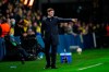 Rangers' head coach Steven Gerrard during the Europa League group A soccer match between Brondby IF and Rangers FC at Brondby Stadium in Copenhagen, Thursday, Nov, 4, 2021. (Martin Sylvest/Ritzau Scanpix via AP)