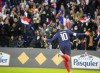 France's Kylian Mbappe celebrates after scoring the opening goal during the World Cup 2022 group D qualifying soccer match between France and Kazakhstan at the Parc des Princes stadium in Paris, France, Saturday, Nov. 13, 2021. (AP Photo/Michel Euler)