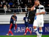 France's Karim Benzema, second left, celebrates with teamates Kylian Mbappe, left, and Lucas Digne after scoring their side's first goal of the game during the World Cup 2022 group D qualifying soccer match between Finland and France at the Helsinki Olympic Stadium in Helsinki, Finland, Tuesday, Nov. 16, 2021. (Markku Ulander/Lehtikuva via AP)