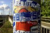 FILE -- Stickers of the German first divsion, Bundesliga, soccer teams Hertha BSC Berlin and 1.FC Union Berlin are pictured in Berlin, Germany, Sunday, May 3, 2020. Violence, fireworks, and the coronavirus. The risks are clear ahead of Saturday’s Bundesliga derby between Union Berlin and city rival Hertha. Coronavirus infection rates are setting daily records in Germany this week. (AP Photo/Ciaran Fahey, file)