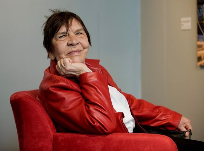 Painter Rita Letendre poses for a photograph following a ceremony in Montreal on March 9, 2010. THE CANADIAN PRESS/Graham Hughes