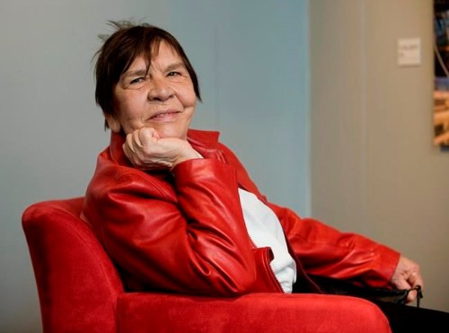 Painter Rita Letendre poses for a photograph following a ceremony in Montreal on March 9, 2010. THE CANADIAN PRESS/Graham Hughes