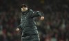 Liverpool's manager Jurgen Klopp celebrates at the end of the English Premier League soccer match between Liverpool and Arsenal at Anfield Stadium, Liverpool, England, Saturday, Nov. 20, 2021. (AP Photo/Jon Super)