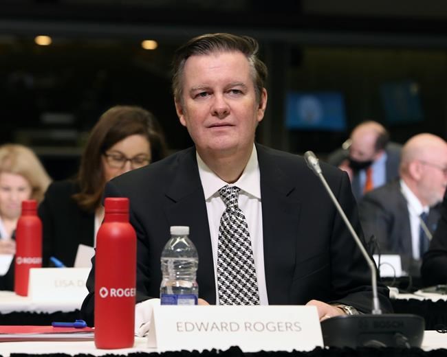 Edward Rogers, Chairman of Rogers Communications, is shown before the start of the CRTC hearing looking into the merge of the two communication companies in Gatineau, Quebec, on Monday November 22, 2021. THE CANADIAN PRESS/Fred Chartrand