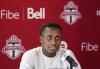 Toronto FC player Richie Laryea speaks to the media during the season's end press conference, in Toronto, Wednesday, Nov. 24, 2021. THE CANADIAN PRESS/Nathan Denette