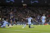 Manchester City's Raheem Sterling scores his side's first goal during the Champions League group A soccer match between Manchester City and Paris Saint-Germain at the Etihad Stadium in Manchester, England, Wednesday, Nov. 24, 2021. (AP Photo/Scott Heppell)