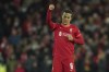 Liverpool's Thiago celebrates after scoring his side's opening goal during the Champions League group B soccer match between Liverpool and FC Porto at Anfield stadium in Liverpool, Wednesday, Nov. 24, 2021. (AP Photo/Jon Super)