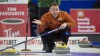 Skip Brad Gushue of St.John's N.L. discusses a shot with his team during draw 10 against team Dunstone at the Tim Hortons Curling Trials in Saskatoon in this Wednesday, November 24, 2021 handout photo. THE CANADIAN PRESS/HO, Michael Burns, Curling Canada *MANDATORY CREDIT*