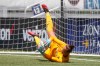 Sky Blue FC goalkeeper Kailen Sheridan makes a penalty kick save against the Washington Spirit during an NWSL Challenge Cup soccer match at Zions Bank Stadium, in Herriman, Utah., Saturday, July 18, 2020. THE CANADIAN PRESS/AP-Rick Bowmer