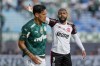 Gabi of Brazil's Flamengo gestures during the Copa Libertadores final soccer match against Brazil's Palmeiras in Montevideo, Uruguay, Saturday, Nov. 27, 2021. (AP Photo/Natacha Pisarenko)