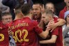 Real Salt Lake forward Bobby Wood, center, celebrates with teammates after scoring the winning goal during the second half of an MLS soccer match against Sporting Kansas City Sunday, Nov. 28, 2021, in Kansas City, Kan. Real Salt Lake won 2-1.(AP Photo/Charlie Riedel)