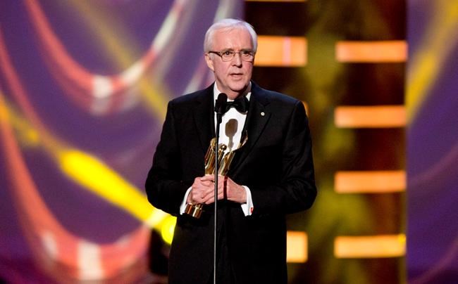 Brian Williams celebrates as he accepts the award for best sports host for his work during the London 2012 Olympic Games at the Canadian Screen Awards in Toronto, Sunday, March 3, 2013. Williams has announced his retirement, ending a five decade career that saw him rise to prominence as one of Canada’s leading authorities on the Olympic Games. THE CANADIAN PRESS/Frank Gunn