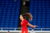 Canada's Julia Grosso celebrates after scoring the winning goal and defeating Sweden in a penalty shootout during the women's final soccer match at the 2020 Summer Olympics in Yokohama, Japan, on August 6, 2021. THE CANADIAN PRESS/AP, Andre Penner