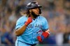Toronto Blue Jays designated hitter Vladimir Guerrero Jr. (27) round the bases after hitting a two run home run during second inning MLB American League baseball action against the Baltimore Orioles in Toronto on Sunday, Oct. 3, 2021. Guerrero Jr., was named the winner of the Tip O'Neill Award on Tuesday as Canadian baseball player of the year. THE CANADIAN PRESS/Frank Gunn