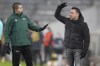 Barcelona's head coach Xavi, right, reacts during the Champions League group E soccer match between Bayern Munich and FC Barcelona in Munich, Germany, Wednesday, Dec. 8, 2021. (AP Photo/Matthias Schrader)