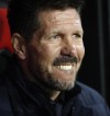 Atletico Madrid's head coach Diego Simeone during the Spanish La Liga soccer match between Sevilla and FC Barcelona at the Ramon Sanchez-Pizjuan stadium in Seville, Spain, Saturday, Dec 18, 2021. (AP Photo/Angel Fernandez)