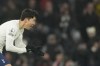 Tottenham's Son Heung-min celebrates after scoring his side's second goal during the English Premier League soccer match between Tottenham Hotspur and Liverpool at the Tottenham Hotspur Stadium in London, Sunday, Dec. 19, 2021. (AP Photo/Frank Augstein)