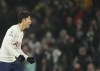 Tottenham's Son Heung-min celebrates after scoring his side's second goal during the English Premier League soccer match between Tottenham Hotspur and Liverpool at the Tottenham Hotspur Stadium in London, Sunday, Dec. 19, 2021. (AP Photo/Frank Augstein)
