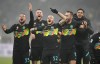 Inter Milan players celebrate after winning the Serie A soccer match between Inter Milan and Torino at the San Siro Stadium, in Milan, Italy, Wednesday, Dec. 22, 2021. Inter Milan won 1-0. (AP Photo/Luca Bruno)