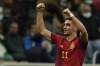 FILE - Spain's Ferran Torres celebrates after scoring during their Nations League semifinal soccer match against Italy at the San Siro stadium, in Milan, Italy, Oct. 6, 2021. Barcelona has completed the signing of Spain forward Ferran Torres from Manchester City, it was announced Tuesday, Dec. 28. Barcelona said Torres will have a buyout clause of 1 billion euros ($1.13 billion). (AP Photo/Antonio Calanni, file)