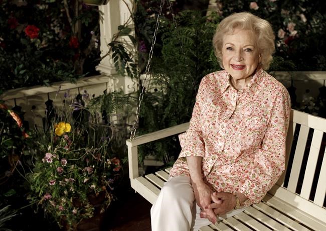FILE - Actress Betty White poses for a portrait on the set of the television show
