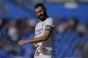Real Madrid's Karim Benzema reacts during the La Liga soccer match between Real Madrid and Getafe at Coliseum Alfonso Perez stadium in Getafe, Spain, Sunday, Jan. 2, 2022. (AP Photo/Bernat Armangue)