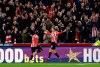 Brentford's Mads Roerslev, centre, celebrates scoring his side's second goal of the game, during the English Premier League soccer match between Brentford and Aston Villa, at the Brentford Community Stadium, in London, Sunday, Jan. 2, 2022. (Steven Paston/PA via AP)