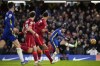 Chelsea???s Christian Pulisic, right, scores his side???s second goal during the English Premier League soccer match between Chelsea and Liverpool at Stamford Bridge in London, Sunday, Jan. 2, 2022. (AP Photo/Matt Dunham)