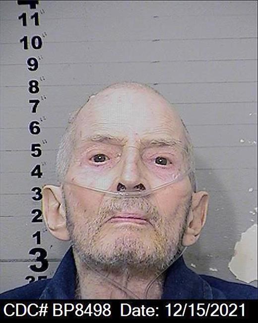 FILE - This Wednesday, Dec. 15, 2021 photo, released by the California Department of Corrections and Rehabilitation, shows Robert Durst. Durst, the wealthy New York real estate heir and failed fugitive who was dogged for decades with suspicion in the disappearance and deaths of those around him before he was convicted of killing his best friend and sentenced to life in prison, died on Monday, Jan. 10, 2022. He was 78. (California Department of Corrections and Rehabilitation via AP, File)