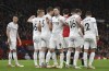 Burnley players react during the English Premier League soccer match between Manchester United and Burnley at Old Trafford in Manchester, England, Thursday, Dec. 30, 2021. (AP Photo/Rui Vieira)