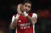 FILE - Arsenal's Pierre-Emerick Aubameyang applauds fans during the English Premier League soccer match between Arsenal and Crystal Palace at the Emirates stadium in London Oct. 18, 2021. Aubameyang was diagnosed with heart lesions after recovering from COVID-19 at the African Cup of Nations, ruling him out Gabon's game against Ghana on Friday, Jan. 14, 2022. (AP Photo/Alastair Grant, file)