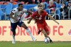 Toronto FC's Jordan Perruzza, right, is chased down by tackles D.C. United's Donovan Pines during second half MLS soccer action in Toronto on Sunday, Nov. 7, 2021. THE CANADIAN PRESS/Jon Blacker