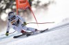 Czech Republic's Ester Ledecka speeds down the course during an alpine ski, women's World Cup downhill, in Cortina d'Ampezzo, Italy, Saturday, Jan. 22, 2022. (AP Photo/Gabriele Facciotti)