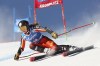 Canada's Valerie Grenier speeds down the course during the first run of an alpine ski, women's World Cup giant slalom, in Kronplatz, Italy, Tuesday, Jan. 25, 2022. THE CANADIAN PRESS/AP-Alessandro Trovati