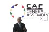 FILE - FIFA president Gianni Infantino speaks during the Confederation of African Football general assembly in Cairo, Egypt, July 18, 2019. Infantino has linked his plan for biennial World Cups to giving more hope to African people who currently risk their lives crossing the sea to Europe. Infantino's comments were in a speech to European lawmakers in Strasbourg, France on Wednesday, Jan. 26, 2022. (AP Photo/Hassan Ammar, file)